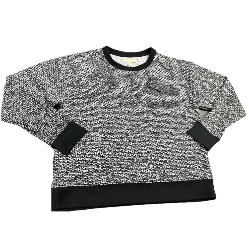 MICHAEL Michael Kors Black and White Crew Neck Sweater Geometric Grunge M